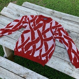 Ferruccio Busoni red and white sweater large